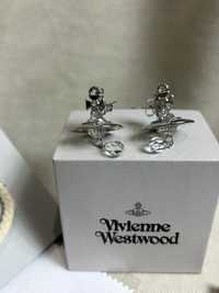 Vivienne Westwood Crystal Saturn Earrings оригинал сережки серьги