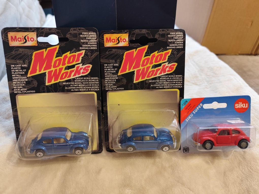 Modele samochodziki resoraki auta Volkswagen Garbus, Kafer, Beetle