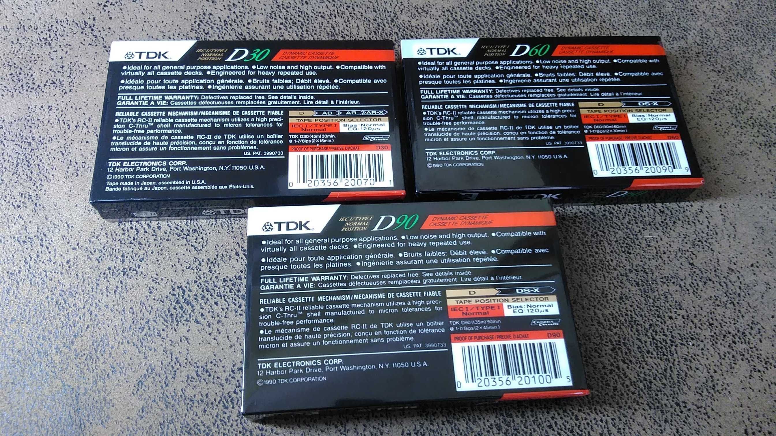 Аудіо касети TDK D  30.60.90  нормал фірмові