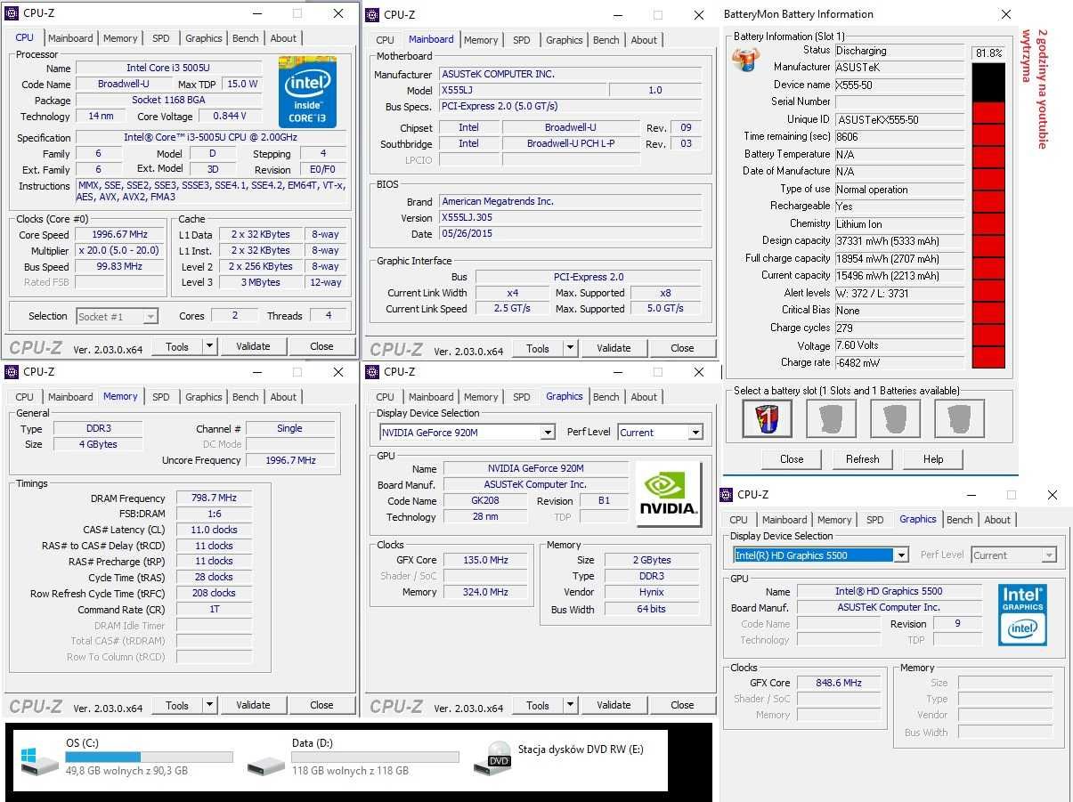 Sprzedam laptop Asus X555LJ