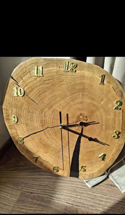 Zegar plaster drewna dąb żywica epoksydowa