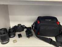 APARAT CANON 2 obiektywy, 2x akumulator, torba, statyw, 2x karta 256GB