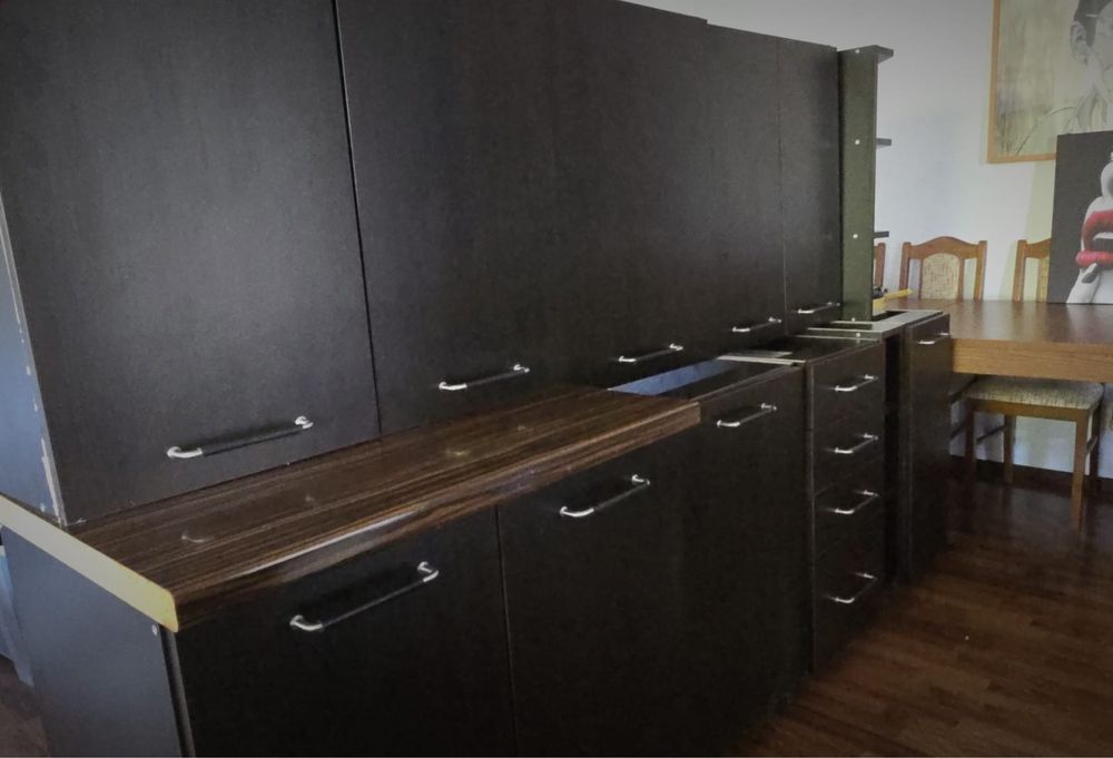 Meble kuchenne zestaw brąz wenge