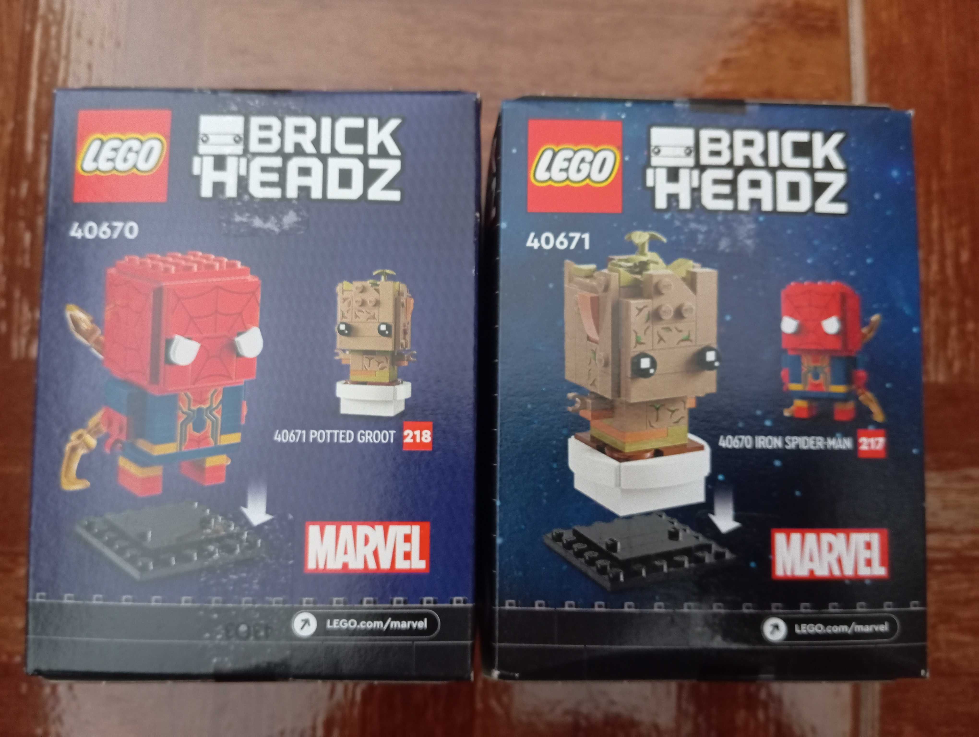 LEGO Brickheadz: 40670 Iron Spider-Man + 40671 Potted Groot