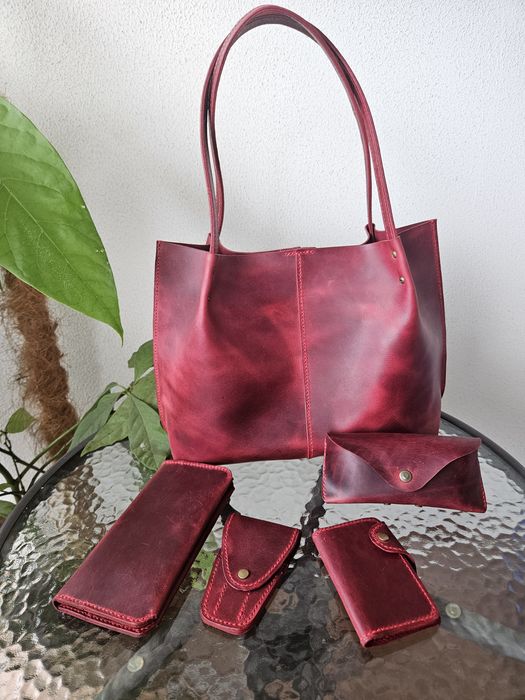 Комплект зі шкіри Crazy Horse (Італія) – ручна робота