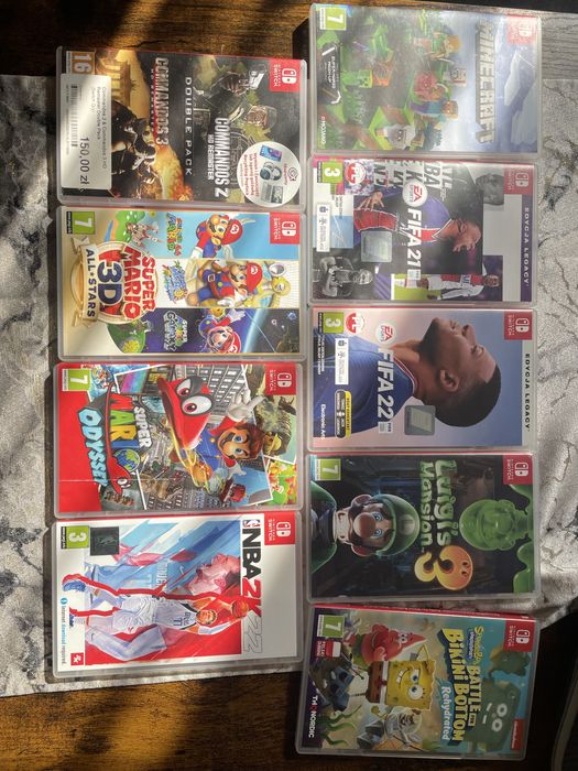 nintendo switch lite żółta+ 9 gier