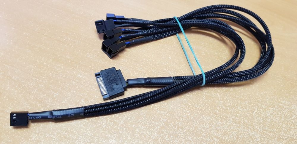 Переходник управляемый 43см SATA/MOLEX на 5 кулер 4 pin hub кулер fan