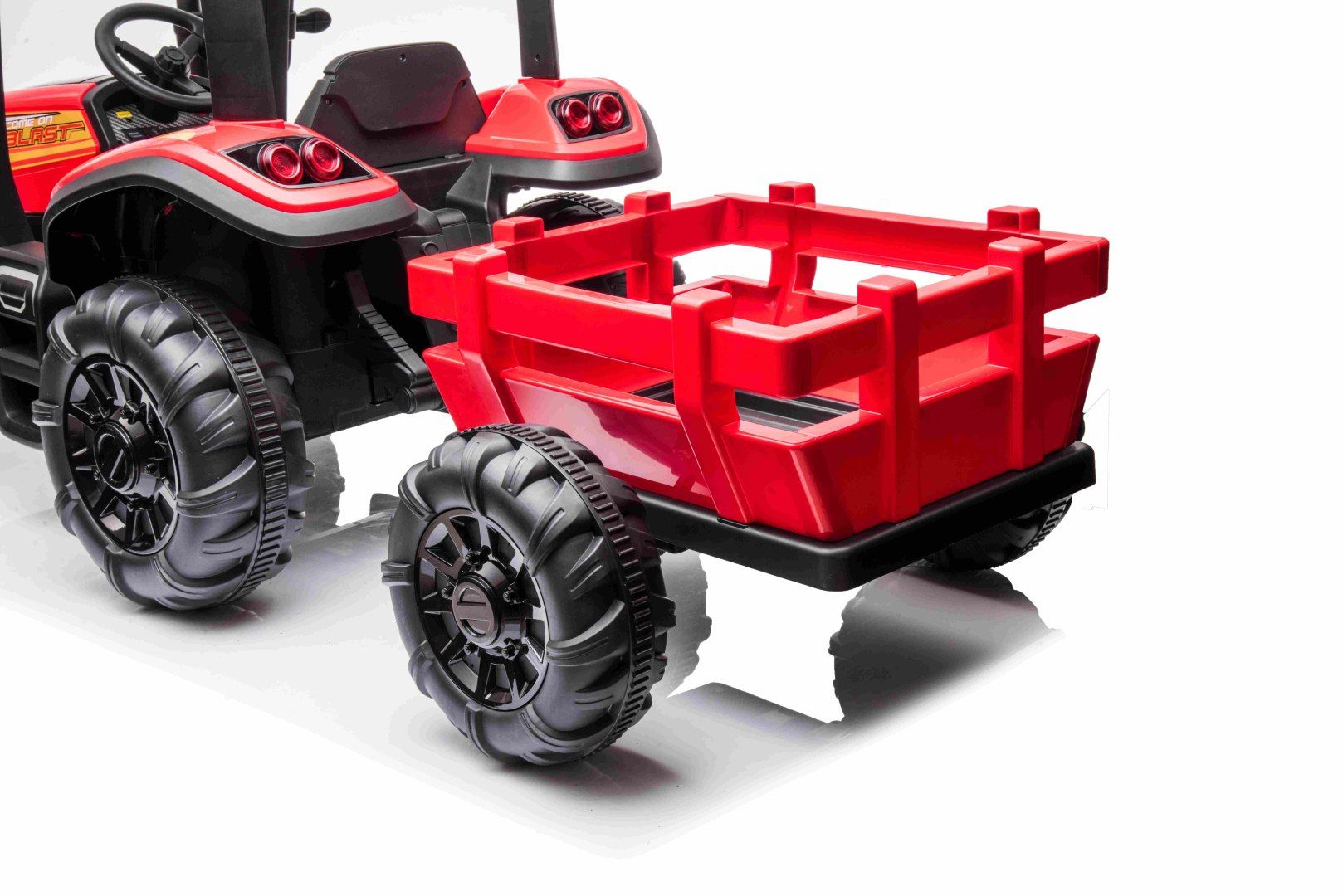 2x200W 24V Traktor na akumualtor BLAST Z Przyczepką Czerwony