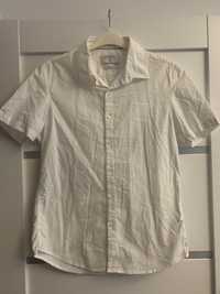 Biała koszula Reserved S 36 krótki rękaw slim fit