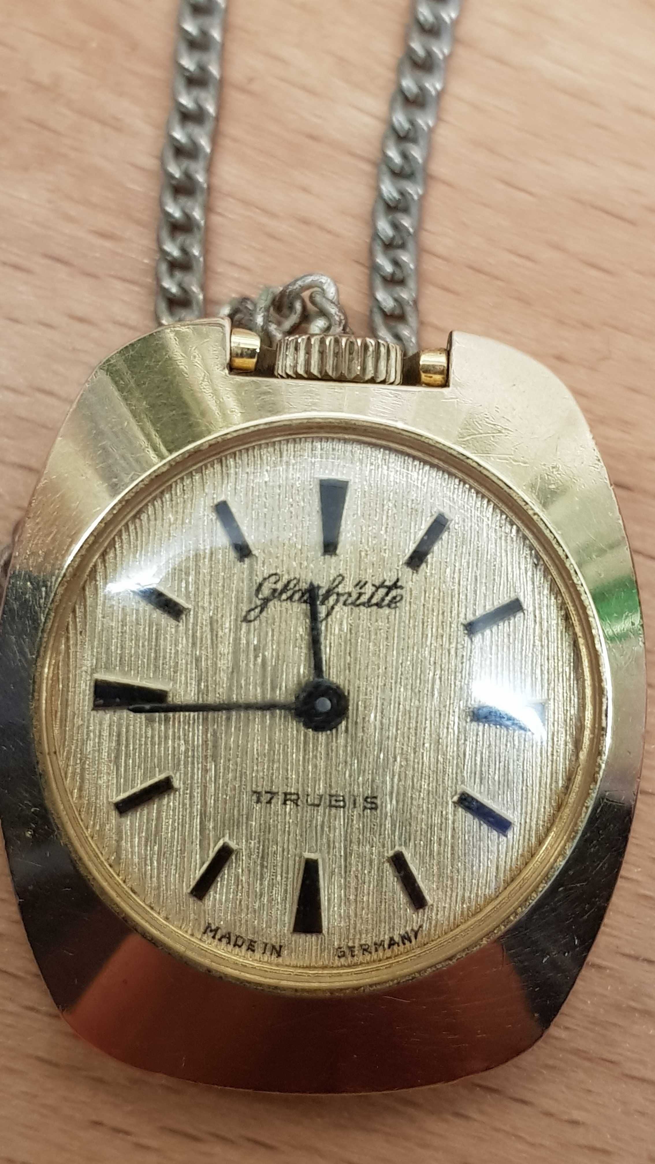 Zegarek mechaniczny *Glashutte* wisiorek/naszyjnik+Gratis!