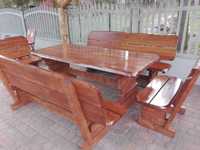 zestaw mebli ogrodowych, stół + ławki, zestaw biesiadny