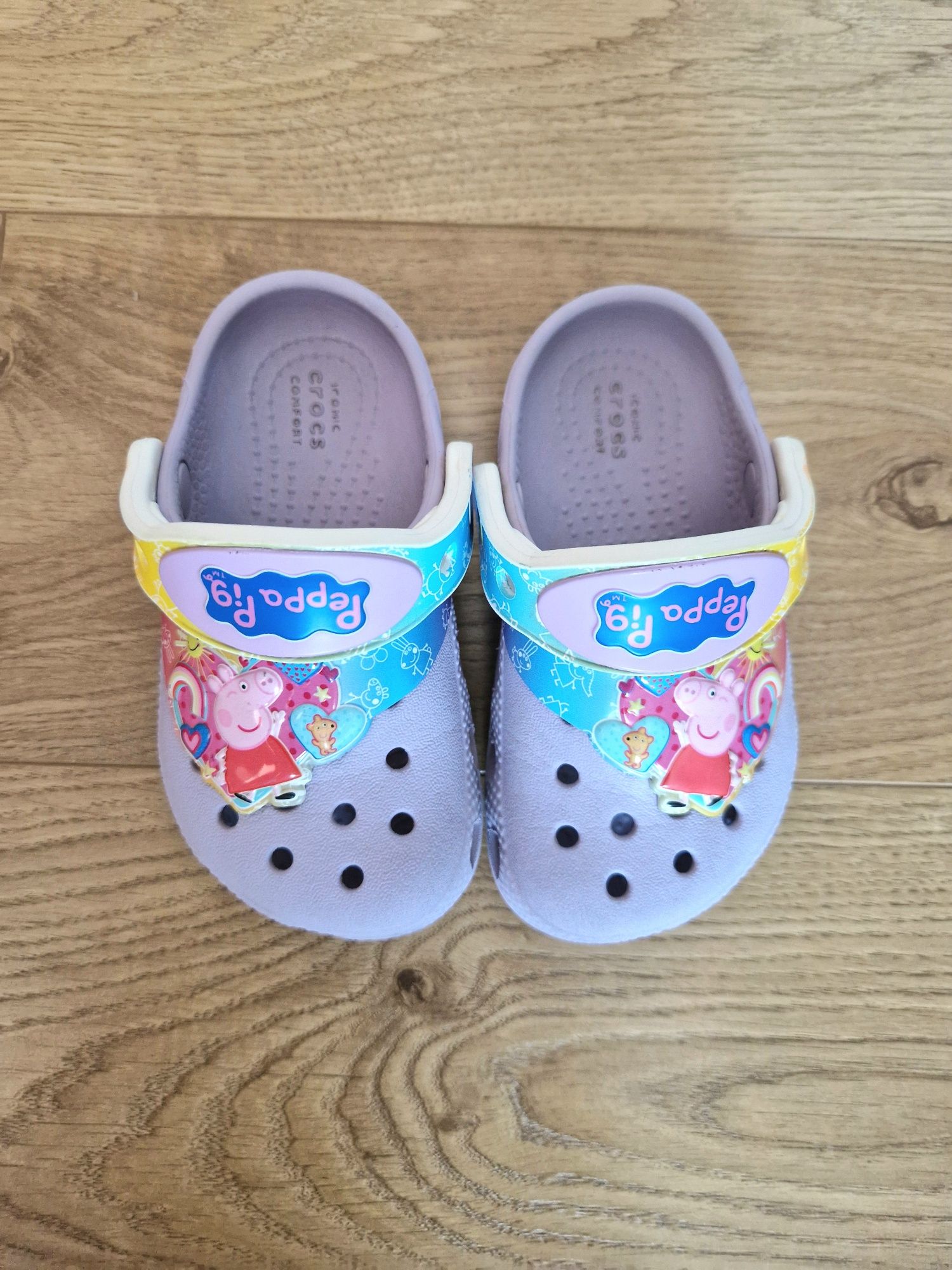 Klapki/sandały Crocs roz. 7/ 23-24 peppa fioletowe dziewczynki