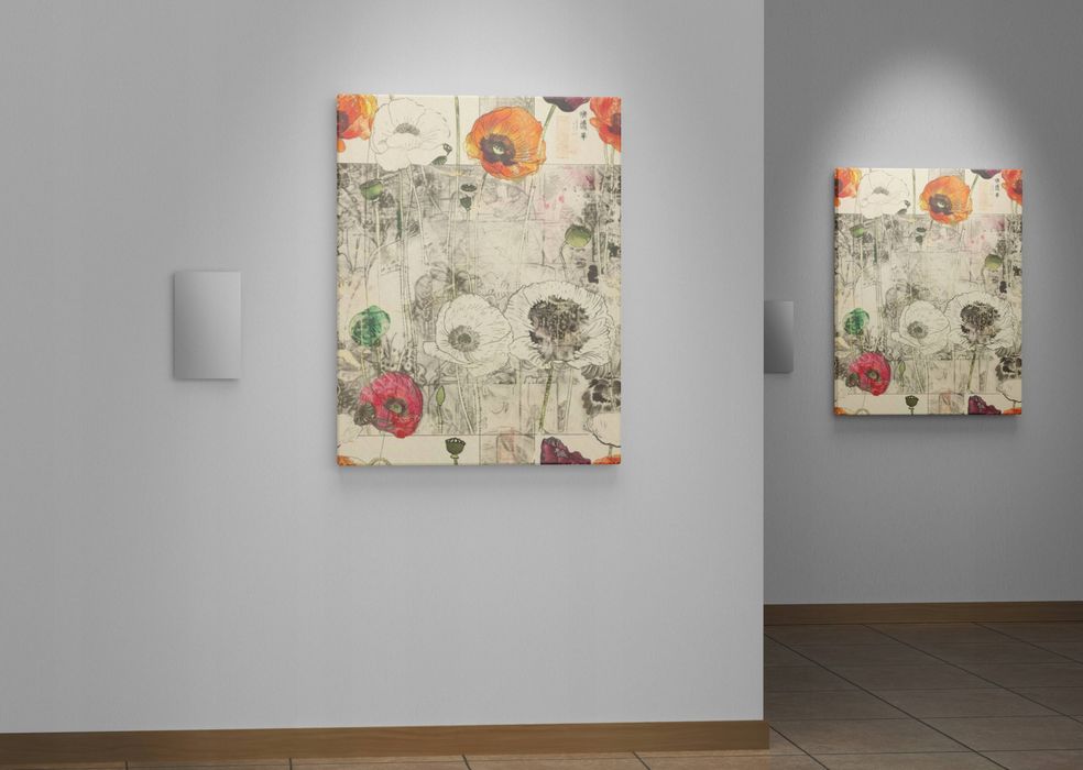 Obraz na płótnie "Magiczny Ogród Maków" 90x120 cm - Minimalizm w domu