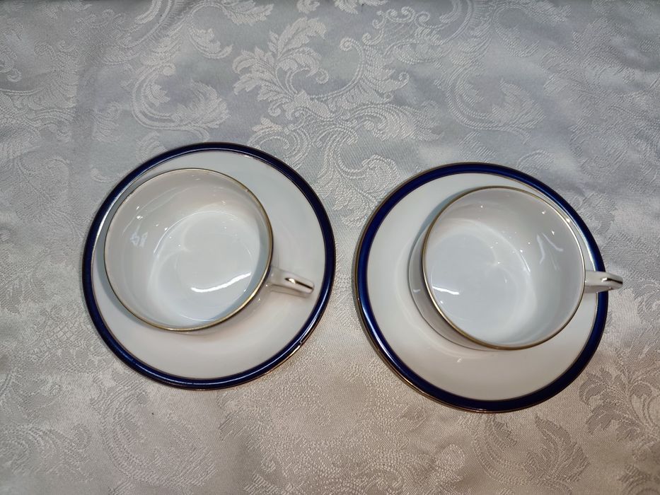 ELEGANCKI ZESTAW PORCELANY Seltmann Weiden 2 Filiżanki + Spodki