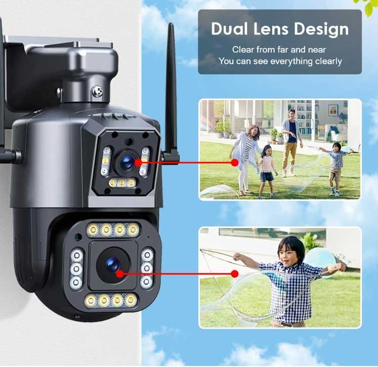 Kamera zewnętrzna 8MP obrotowa IP66 Full HD 355°x90° Wifi 10xZOOM