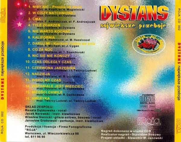 Największe przeboje zespół DYSTANS 1994r.