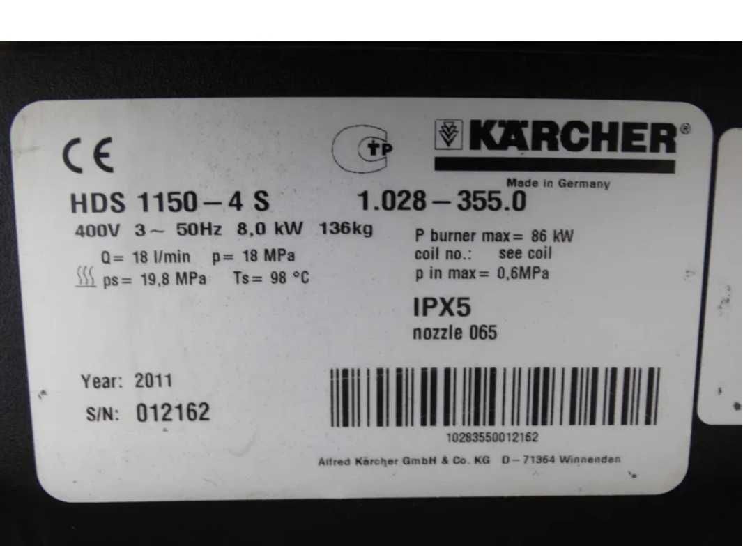 Myjka Ciśnieniowa Karcher HDS 1150 - 4S * 2011 rok *duży wybór