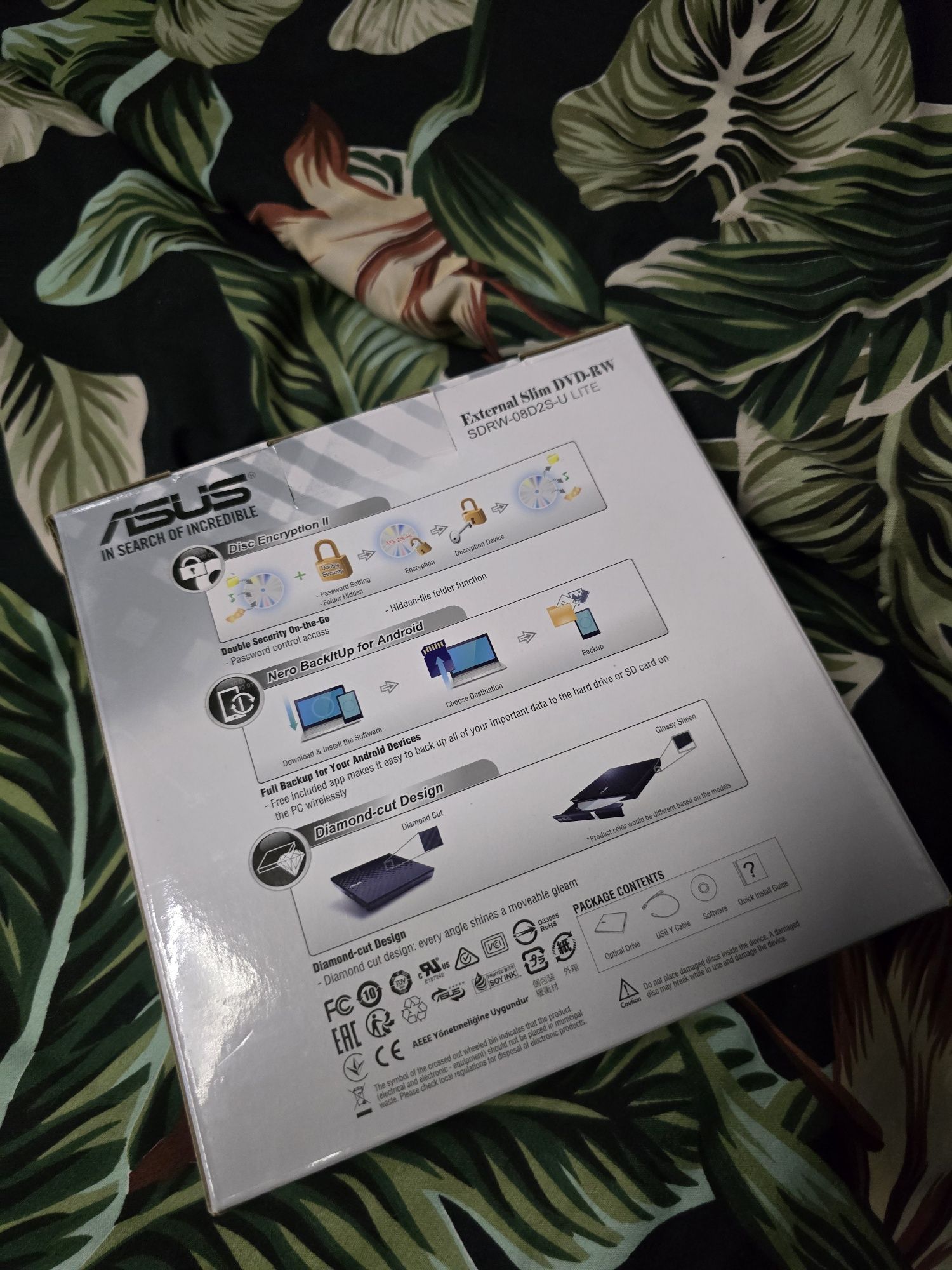 Zewnętrzny napęd DVD-RW ASUS SDRW-08D2S-U LITE – jak nowy