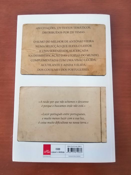 Livro de Padre António Vieira - Citações e Pensamentos como Novo.