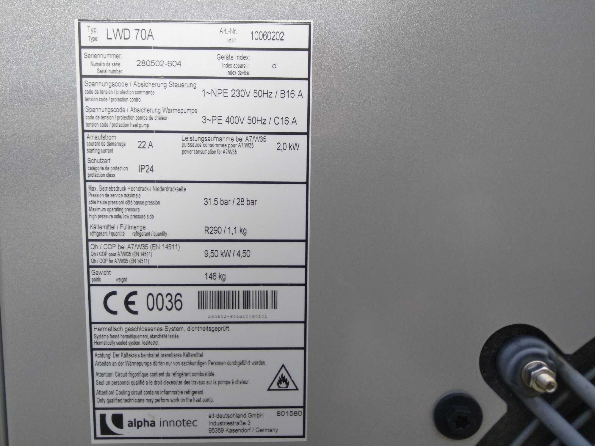 Pompa ciepła Alpha Innotec LWD 70A