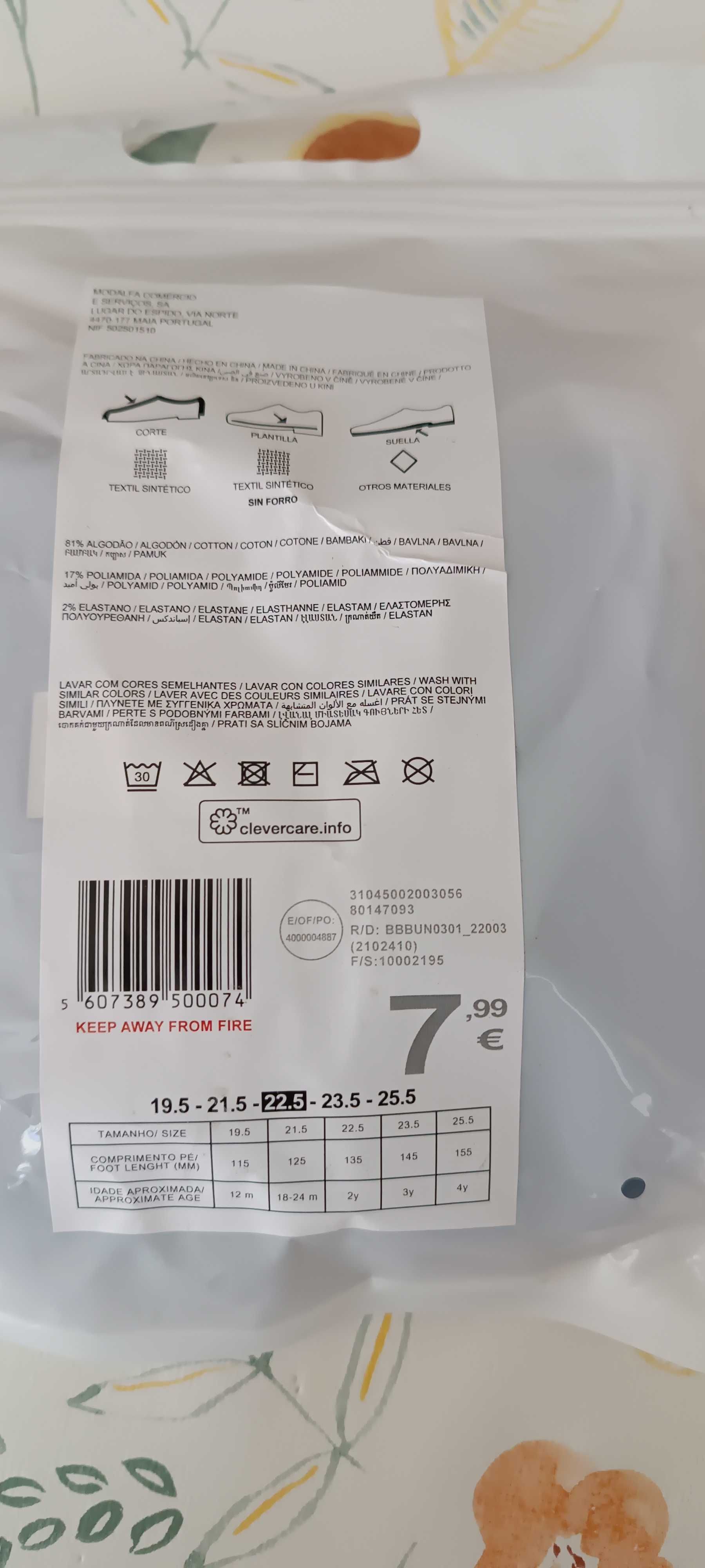 Meias antiderrapantes bebé