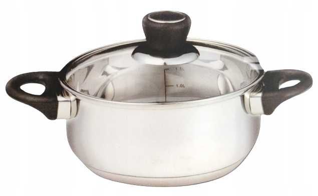 GARNEK NIERDZEWNY TRADYCYJNY Stalowy 18cm, 2L z Pokrywką Indukcja, gaz