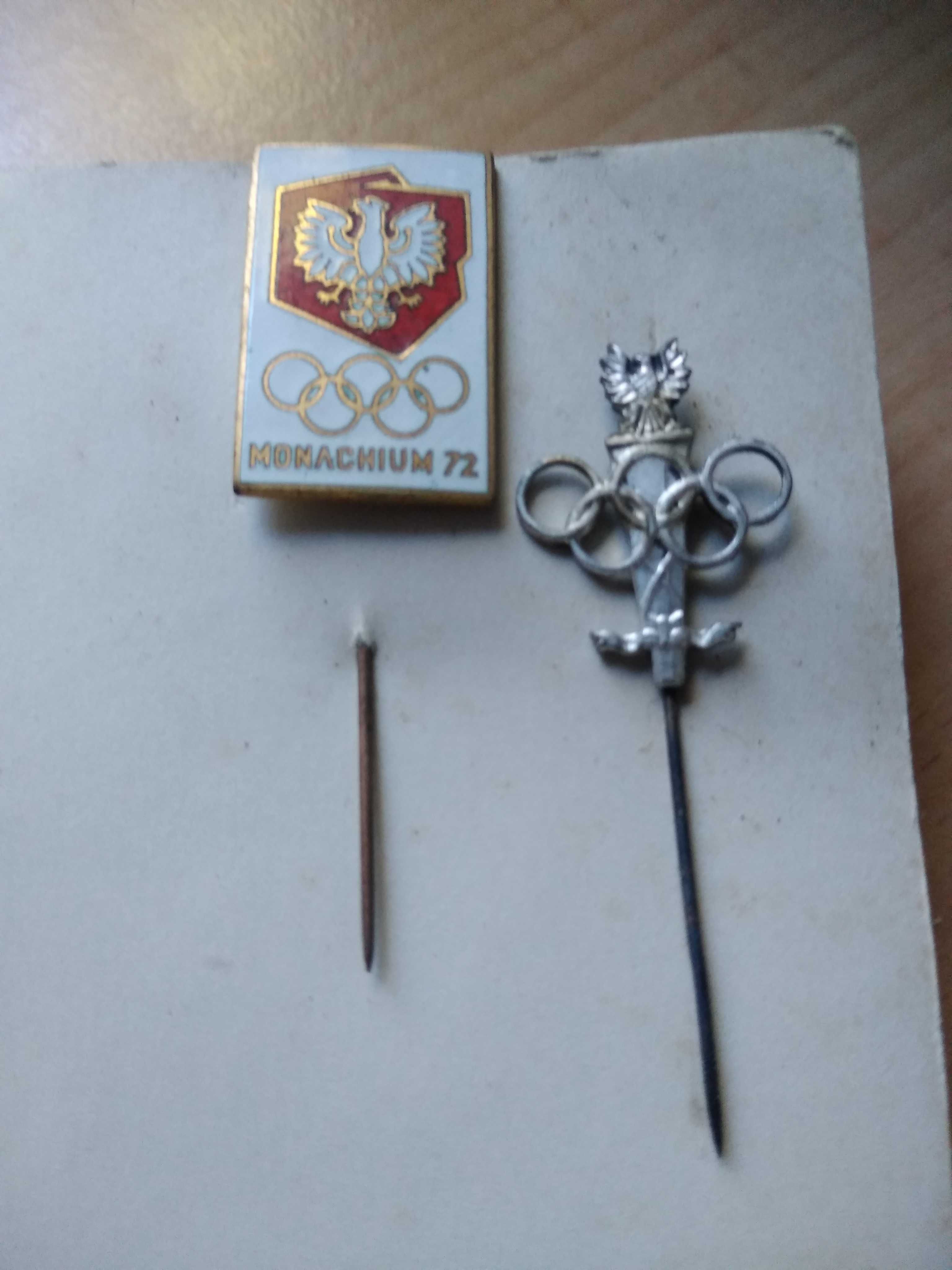 Kolekcjonerskie przypinki olimpijskie Monachium 1972 plus książka