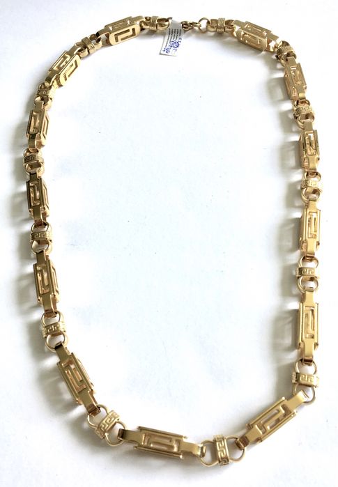 Złoty męski łańcuszek VERSACE 75cm•pozłacany wybita próba 0,750