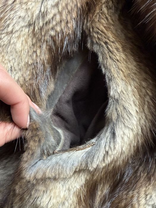 futro Kirsten Stampe Aarhaus naturalne płaszcz zimowe ciepłe