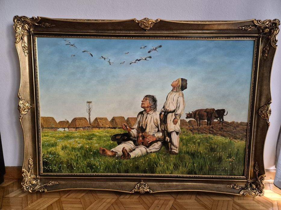 Obraz Bociany Chełmoński kopia reprodukcja duży
