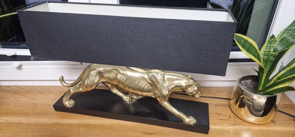 Lampka nocna  loft pantera złota