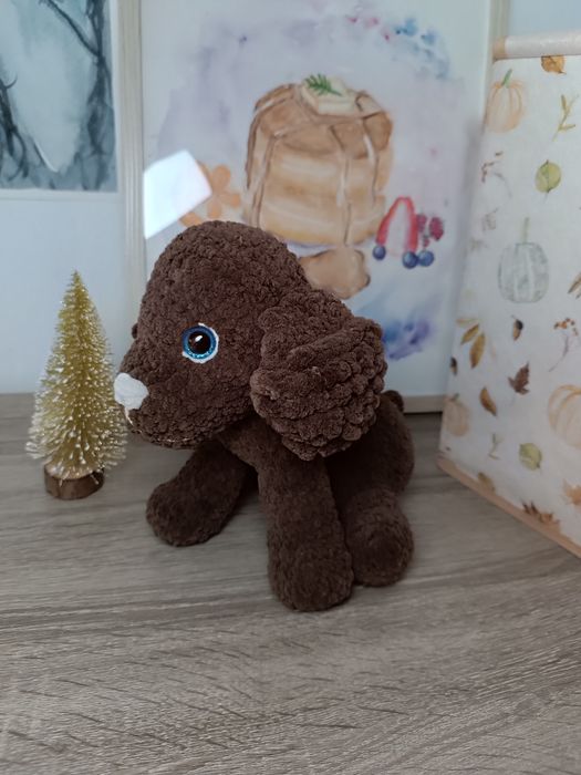 В'язана іграшка песик, ручна робота