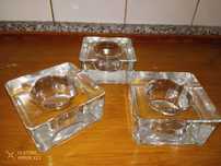 Conjunto 3 porta velas chá em vidro