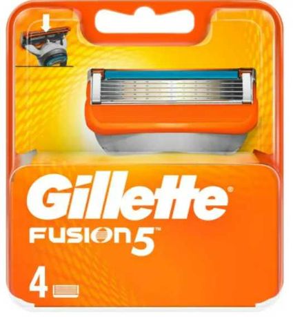 Gillette, Fusion, Wkłady do maszynki, 4 sztuki Oryginalne Niemcy