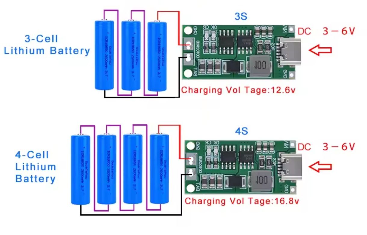 Модуль зарядки 3s та 4s type c