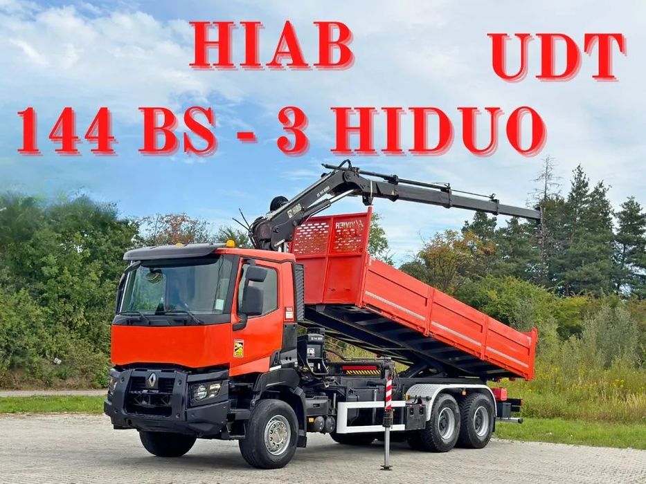 Renault K 380 * WYWROTKA 6,50 m * HIAB 144 BS - 3 HIDUO + PILOT / 6x4