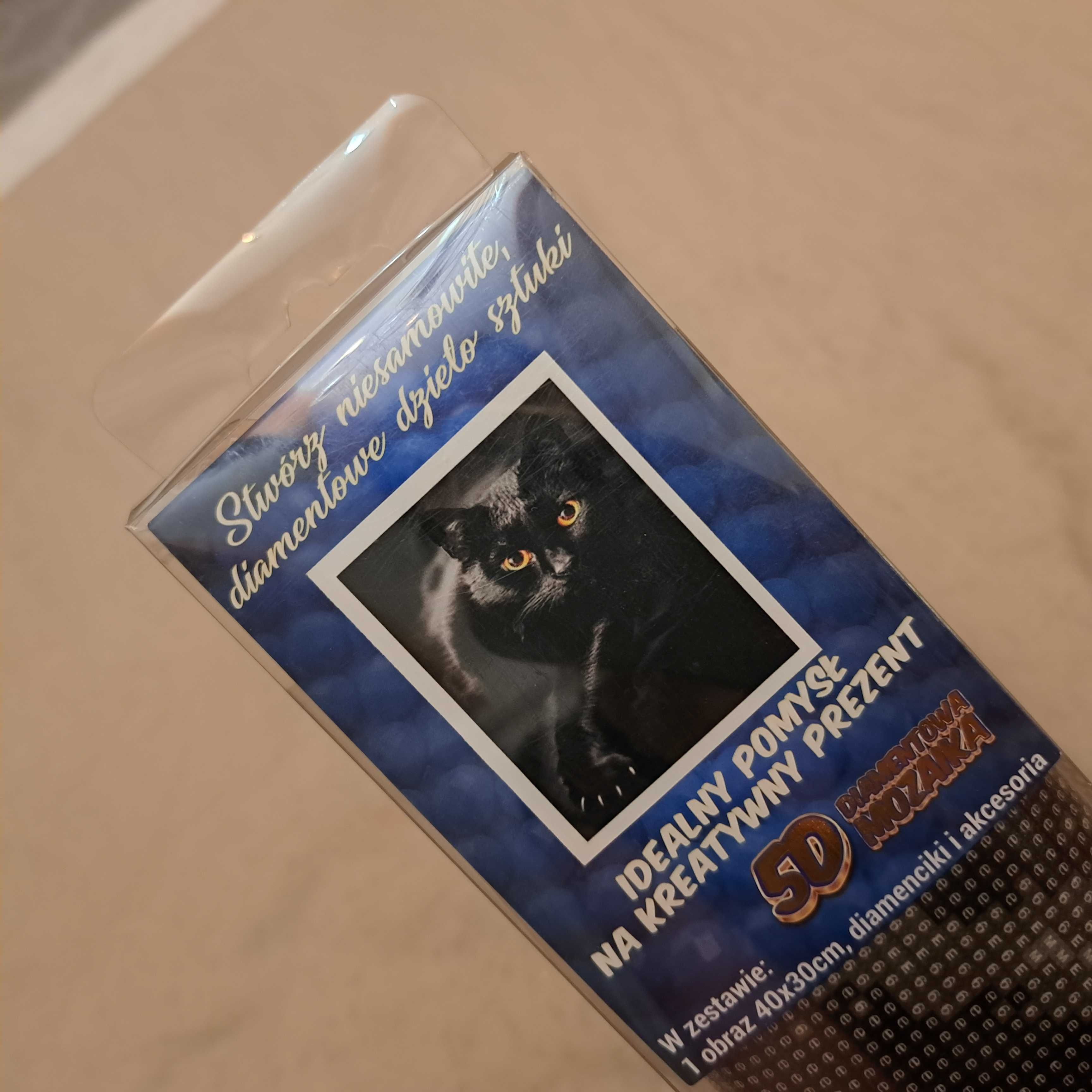 Diamentowy pbrazek 5D ,czarny kot