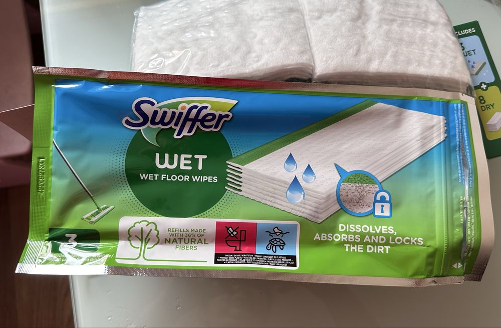 Swiffer швабра для миття підлоги.Swiffer вологі та сухі серветки