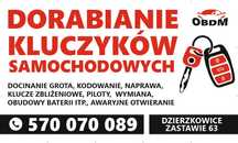 Dorabianie kluczy , pilotów samochodowych naprawa kodowanie wszystkie