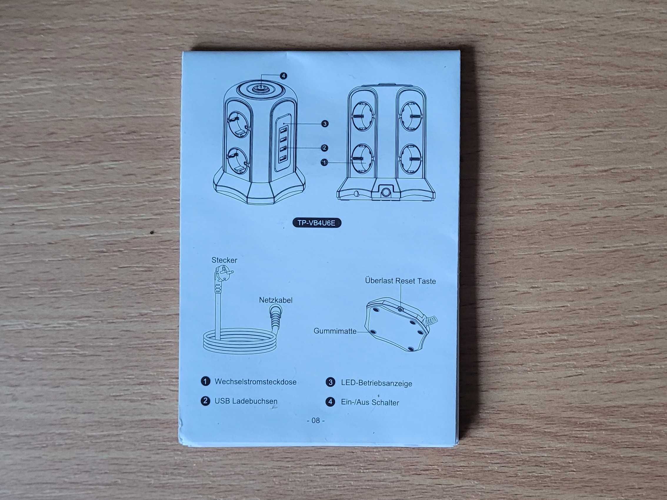 Przedłużacz Wieża Zasilająca BEVA Tower – 12 gniazd 230v, 5 portów USB