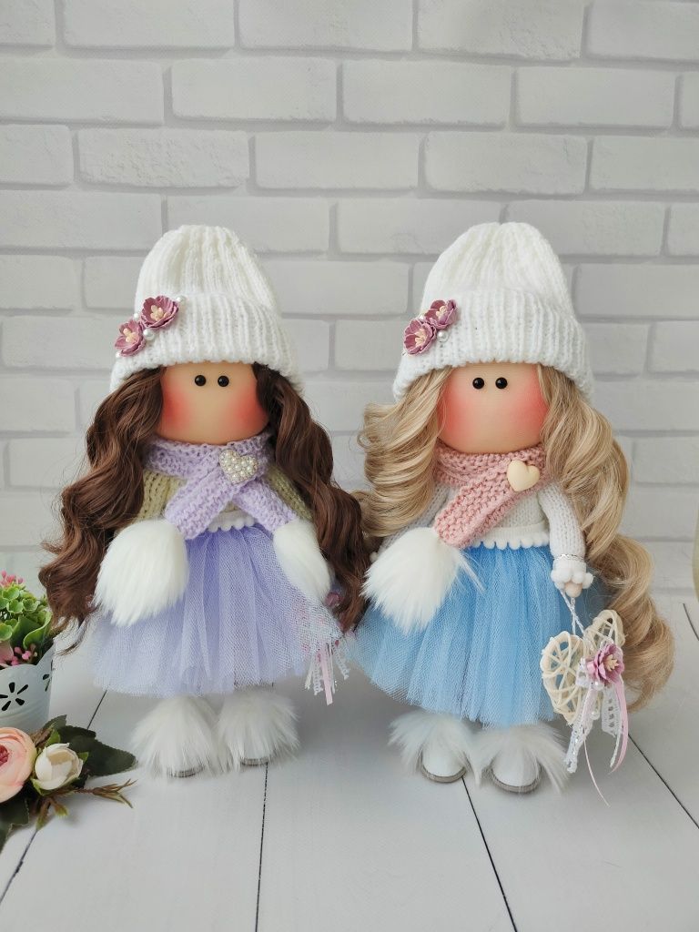 Інтер'єрна текстильна лялька ручної роботи кукла подарунок декор