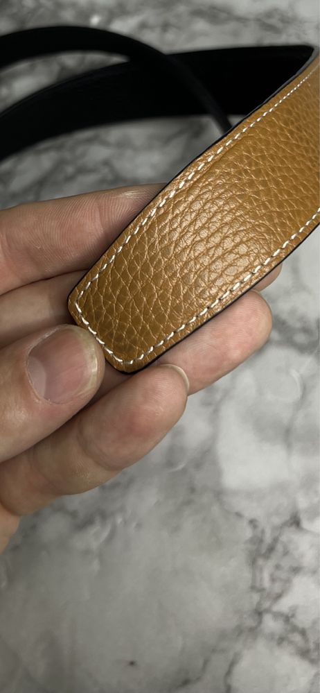 Ремень пояс кожаный Hermes оригинал номерной 90 - 110 см