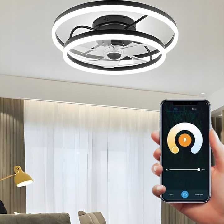 Wentylator Sufitowy z Oświetleniem Lampa Sufitowa z Wiatrakiem 50 cm