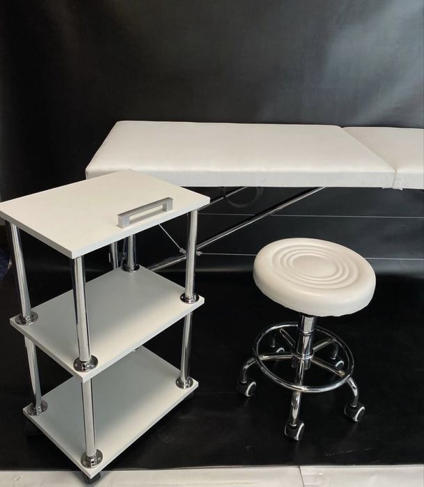 Комплект для майстра: кушетка, стілець, етажерка, екошкіра