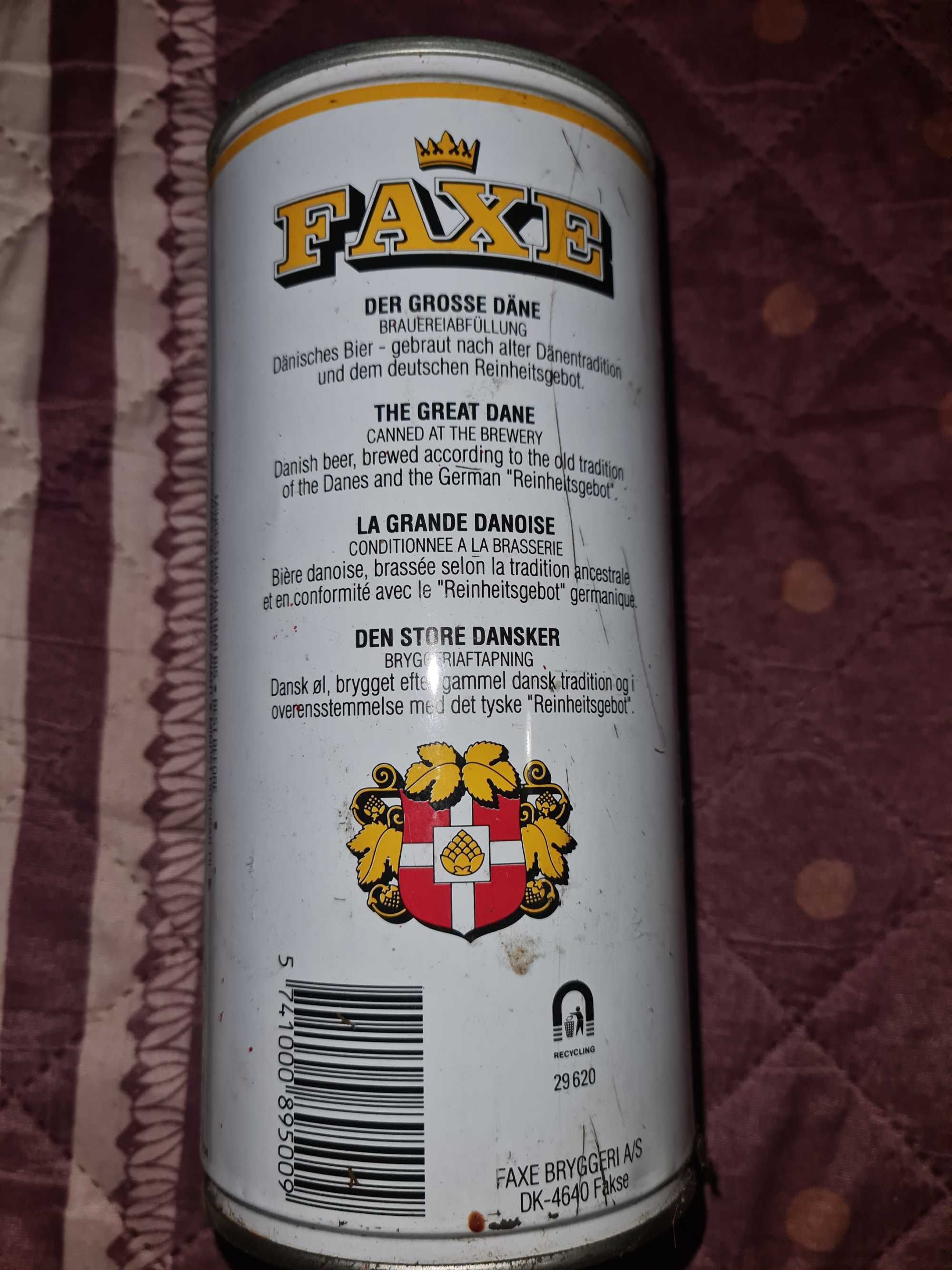 Puszka FAXE z lat 90 XX w.