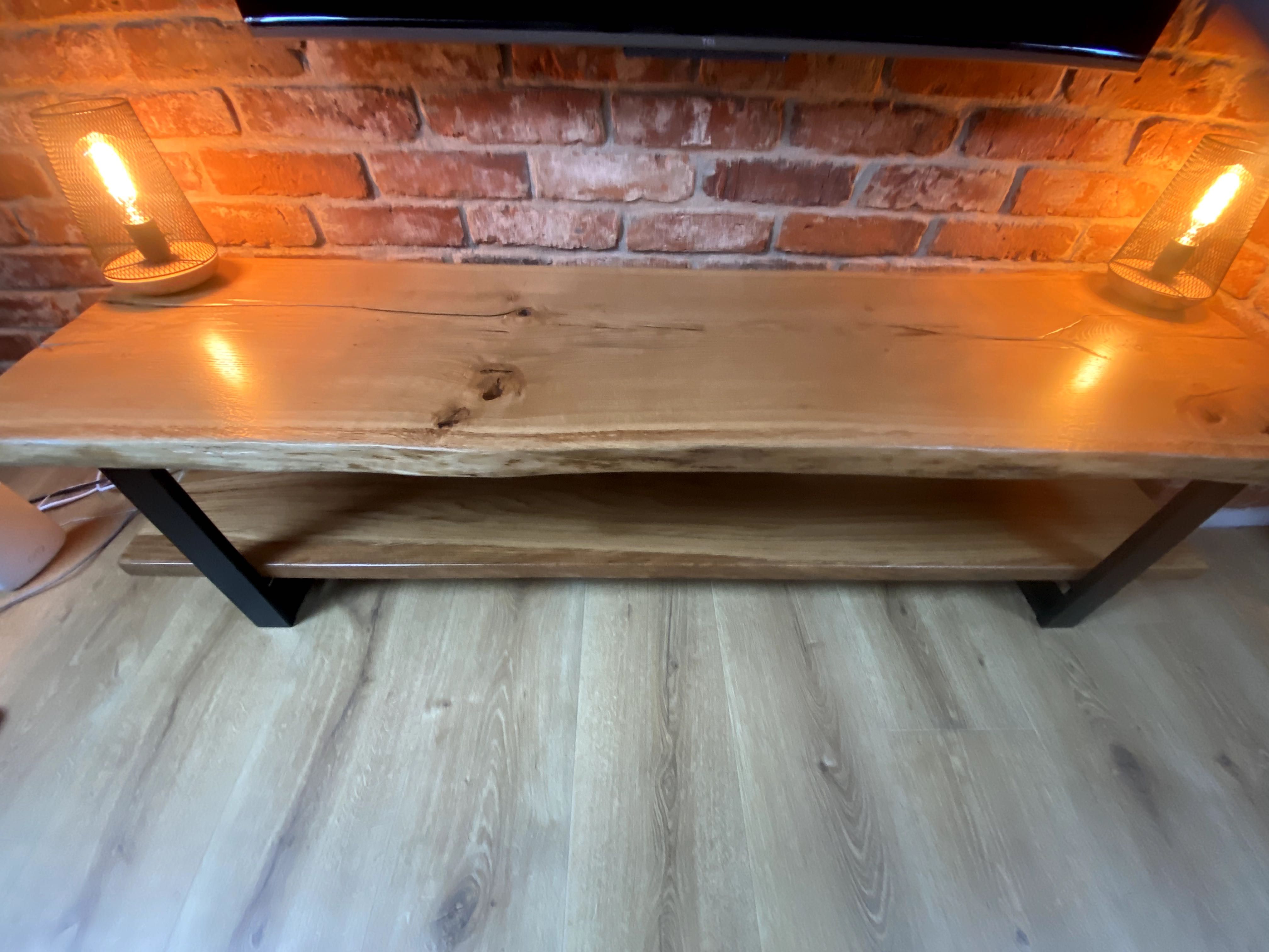 Szafka RTV- długość 180 cm, LITY DĄB, styl LOFT