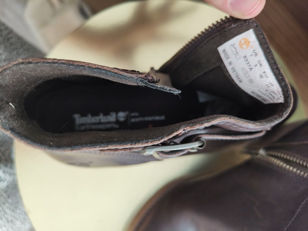 Skóra brązowe Timberland botki 38