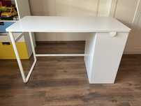 Ikea LÄRANDE Biurko białe z wysuwaną szafką