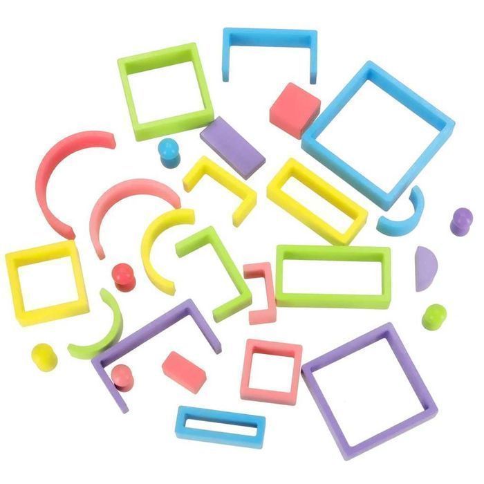 Klocki Drewniane Edukacyjne Tęcza Puzzle Montessori Kolorowe