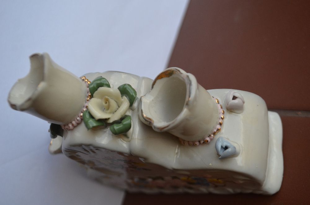 stary świecznik porcelana Anglia Francja
